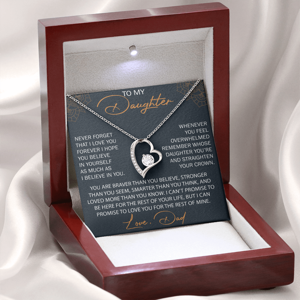 To My Daughter from Dad, Forever Love Necklace Necklace, Never Forget that I Love You
