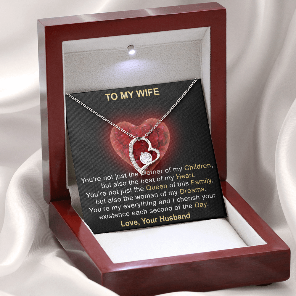 Surprise Your Wife Trending Gifts - Mother of My Children Forever Love Heart Necklace for Soulmate, Birthday, Christmas or any Special Occasion