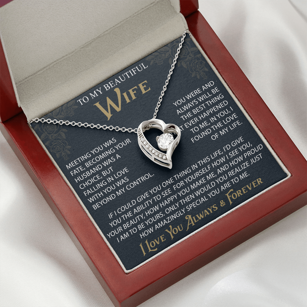 To My Wife Forever Love Necklace, Christmas Gifts For Women, Anniversary Gift For Wife