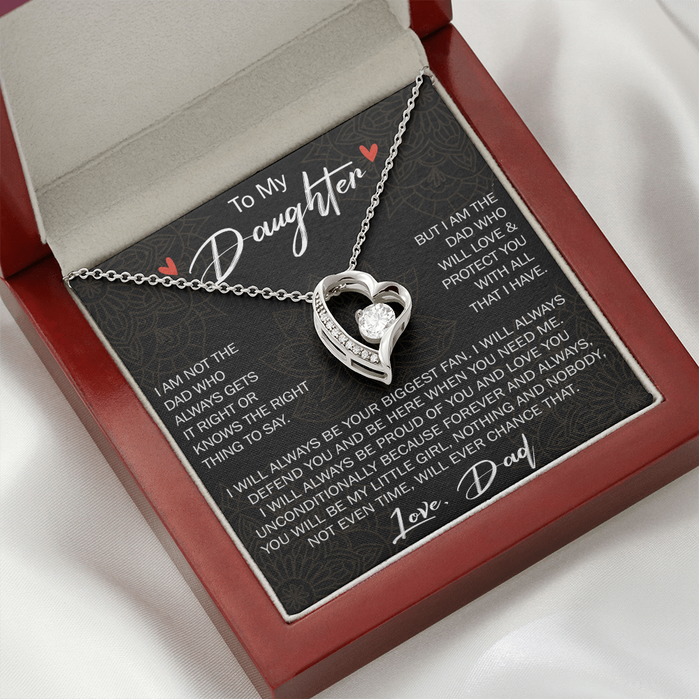 Forever Love Necklace For Loving Daughter from Dad - Unique Birthday Gift for Daughter, Graduation Gift for Little Girl