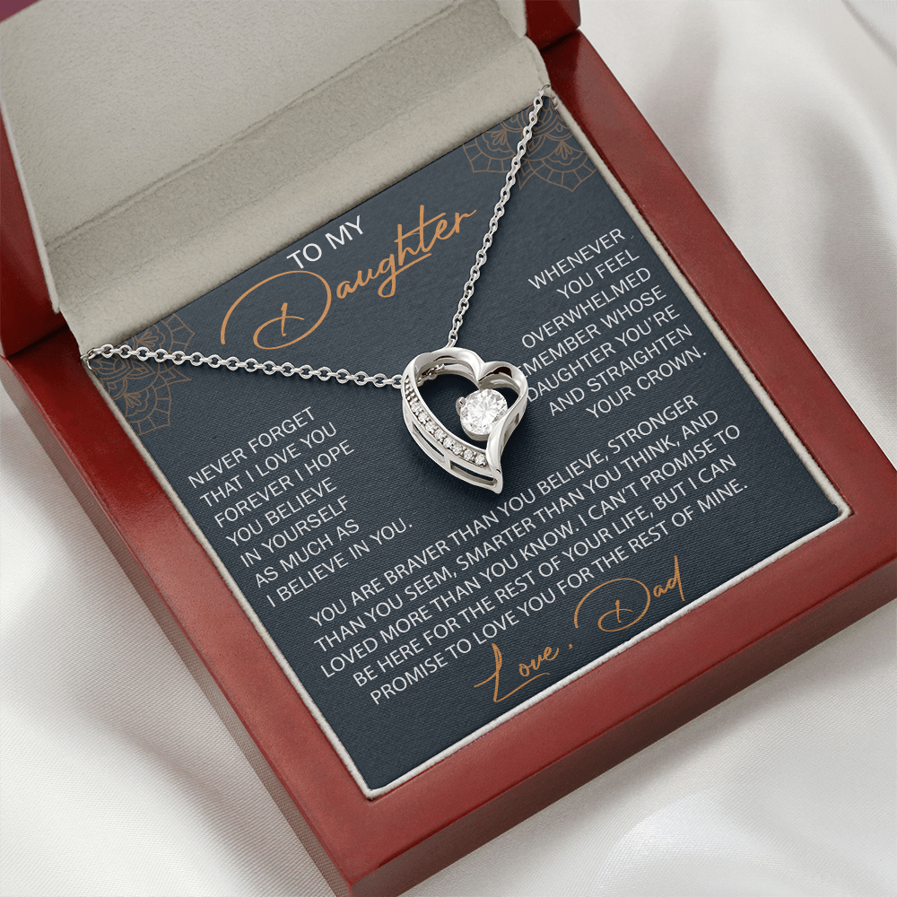 To My Daughter from Dad, Forever Love Necklace Necklace, Never Forget that I Love You