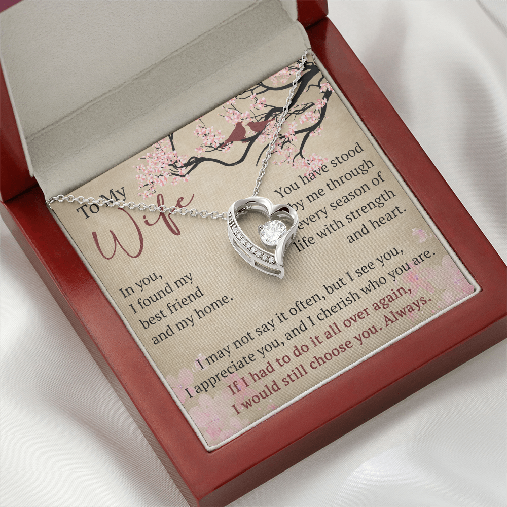 Wife Necklace Anniversary Gift Birthday Present For Her, Forever Love Necklace Romantic Keepsake from Husband