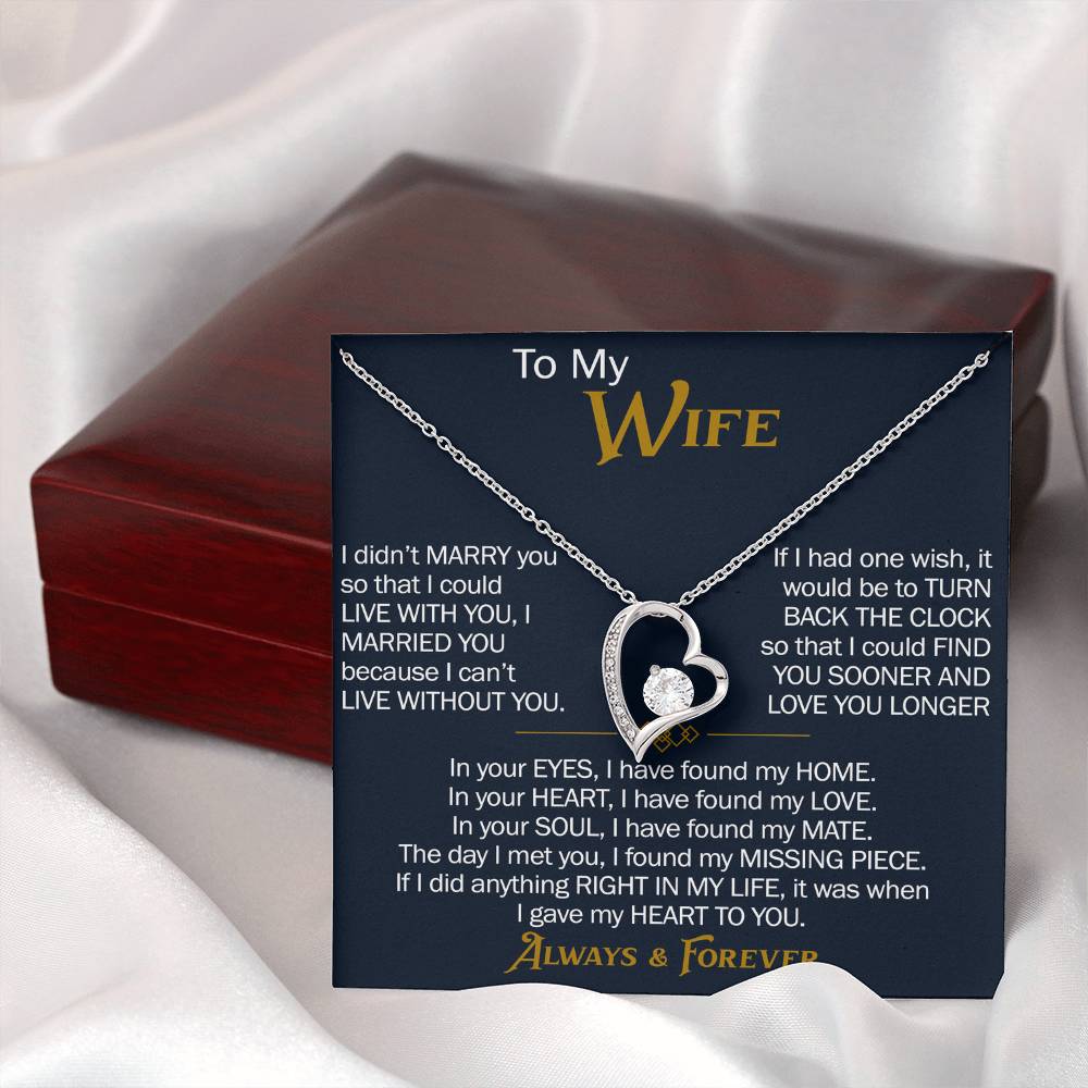 To My Wife Forever Love Necklace - Heartfelt Jewelry for Wife, Anniversary or Birthday Gift, Love Necklace