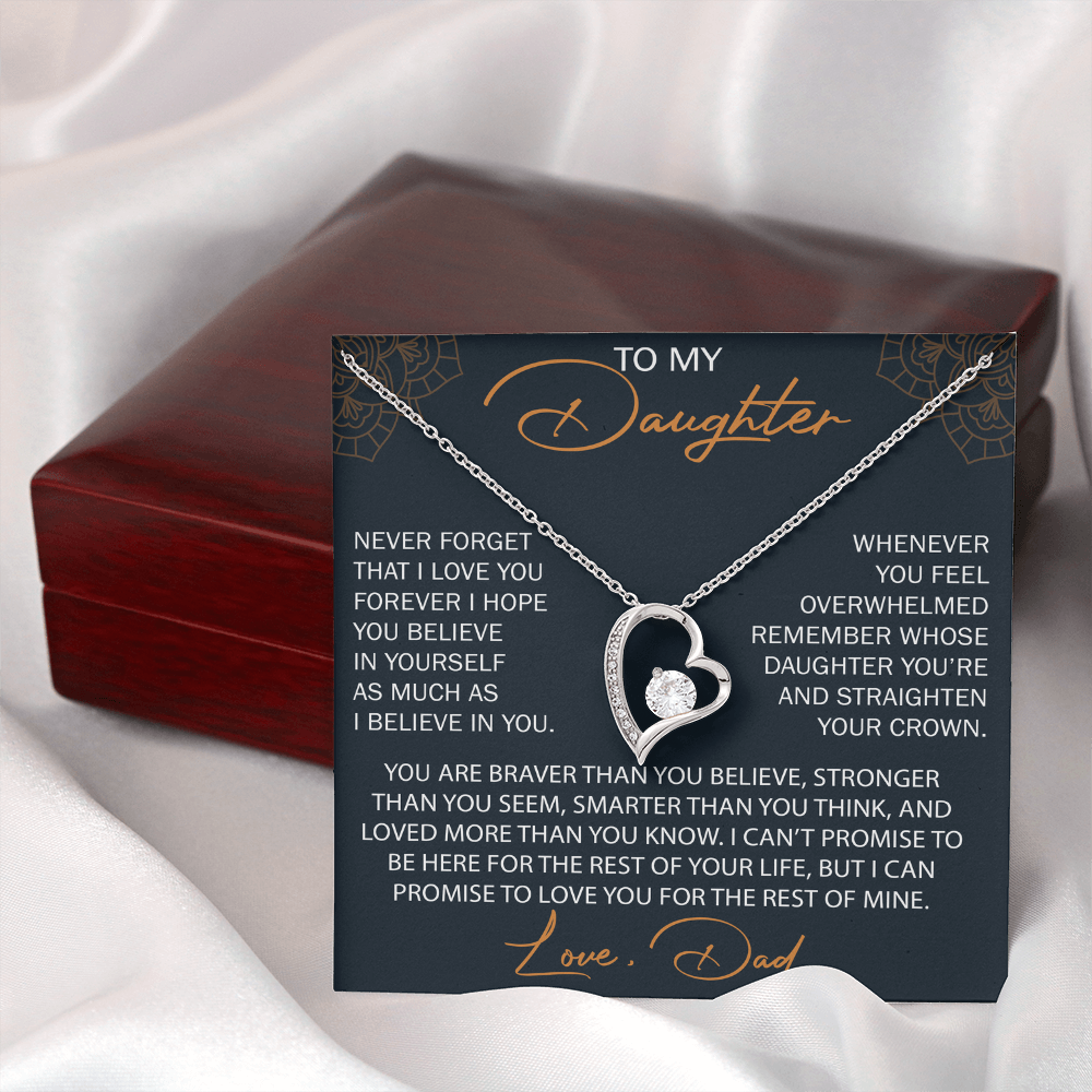 To My Daughter from Dad, Forever Love Necklace Necklace, Never Forget that I Love You