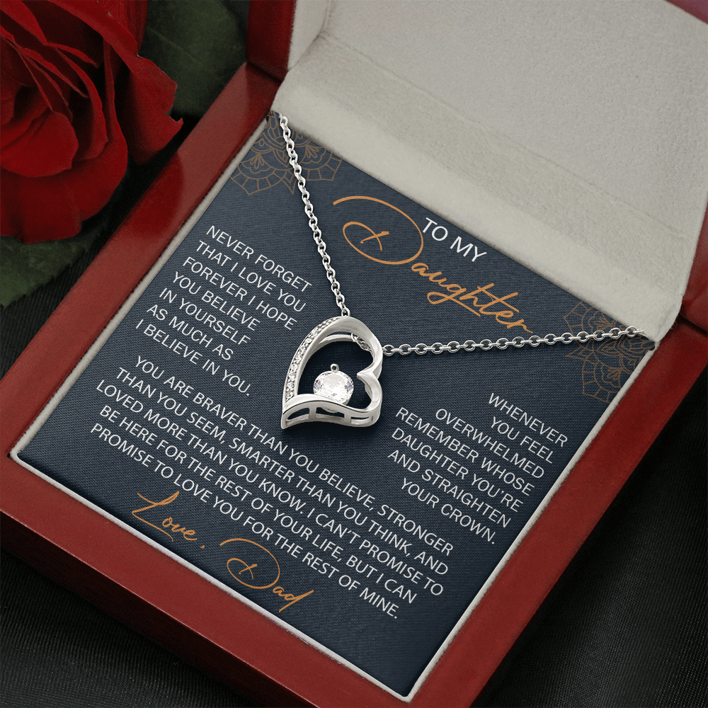 To My Daughter from Dad, Forever Love Necklace Necklace, Never Forget that I Love You