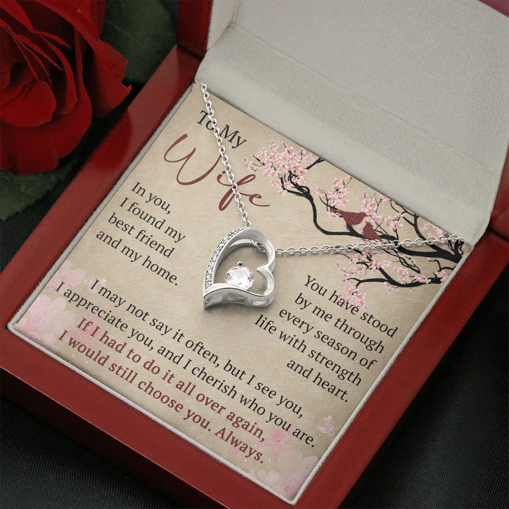 Wife Necklace Anniversary Gift Birthday Present For Her, Forever Love Necklace Romantic Keepsake from Husband