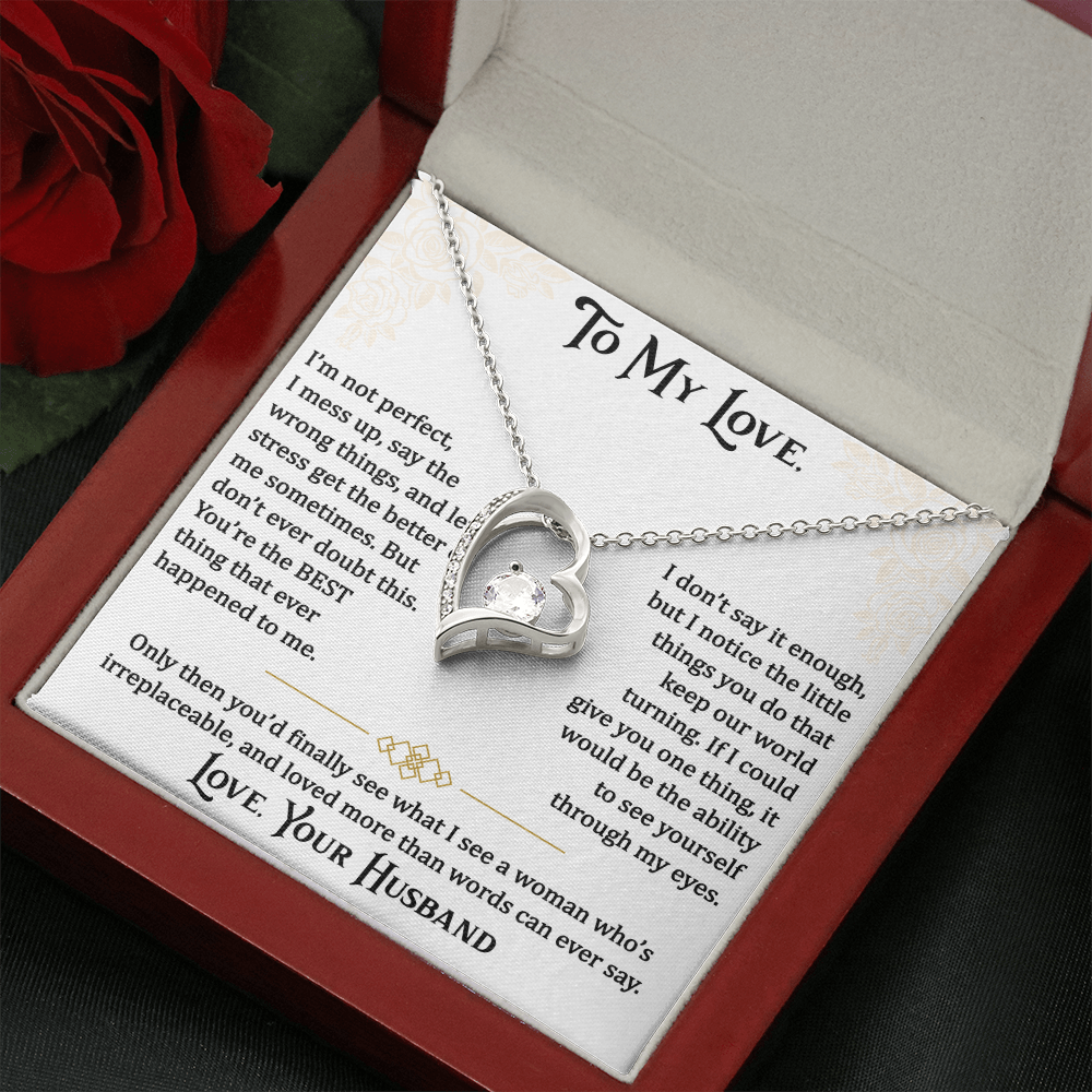 Gifts for Love, Forever Love Necklace for Wife From Husband, Anniversary Jewelry, Christmas Birthday for Her