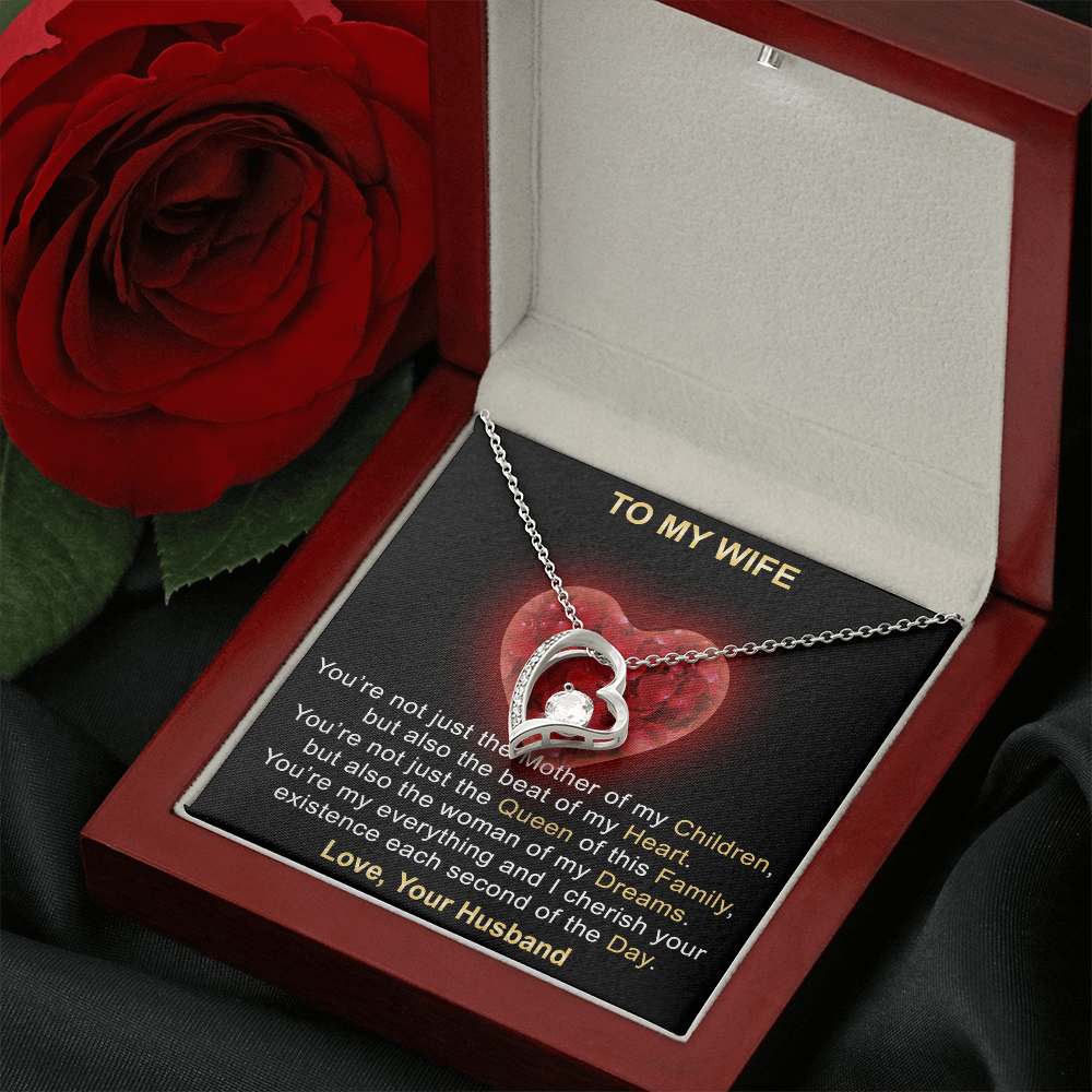 Surprise Your Wife Trending Gifts - Mother of My Children Forever Love Heart Necklace for Soulmate, Birthday, Christmas or any Special Occasion