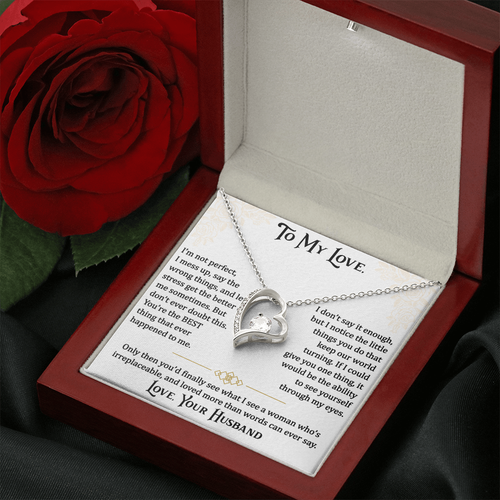 Gifts for Love, Forever Love Necklace for Wife From Husband, Anniversary Jewelry, Christmas Birthday for Her