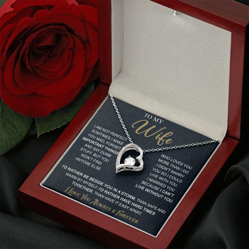 To My Wife Gift from Husband - Forever Love Necklace for Soulmate - Meaningful Gift for Birthday Valentine Wedding Anniversary.