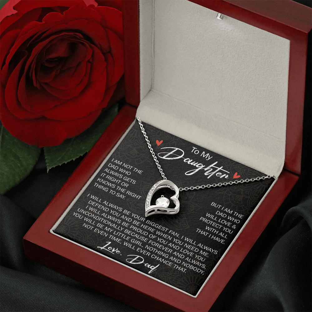 Forever Love Necklace For Loving Daughter from Dad - Unique Birthday Gift for Daughter, Graduation Gift for Little Girl