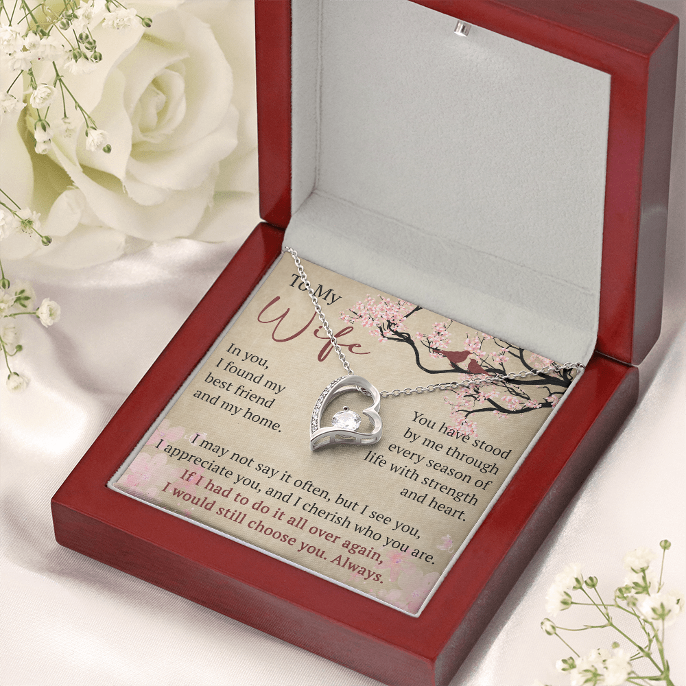 Wife Necklace Anniversary Gift Birthday Present For Her, Forever Love Necklace Romantic Keepsake from Husband