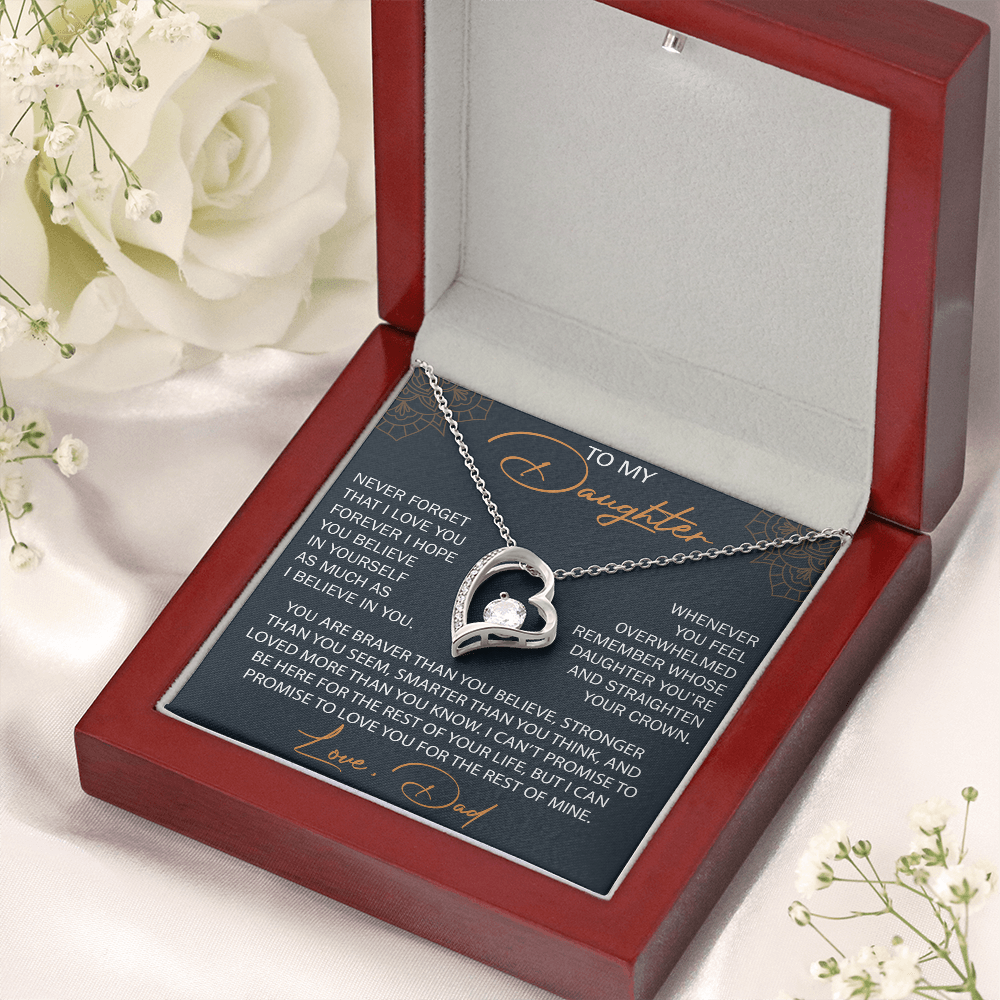 To My Daughter from Dad, Forever Love Necklace Necklace, Never Forget that I Love You