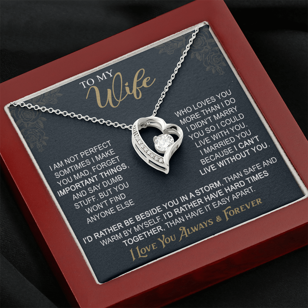 To My Wife Forever Love Necklace From Husband, Wife Gift Necklace For Women Necklace For Wife
