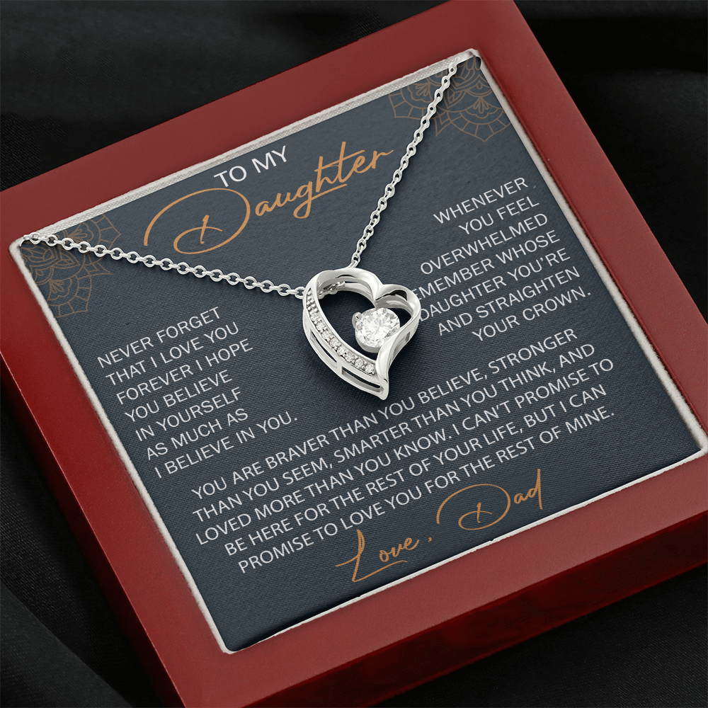 To My Daughter from Dad, Forever Love Necklace Necklace, Never Forget that I Love You