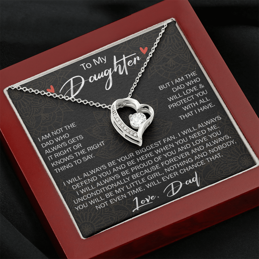 Forever Love Necklace For Loving Daughter from Dad - Unique Birthday Gift for Daughter, Graduation Gift for Little Girl