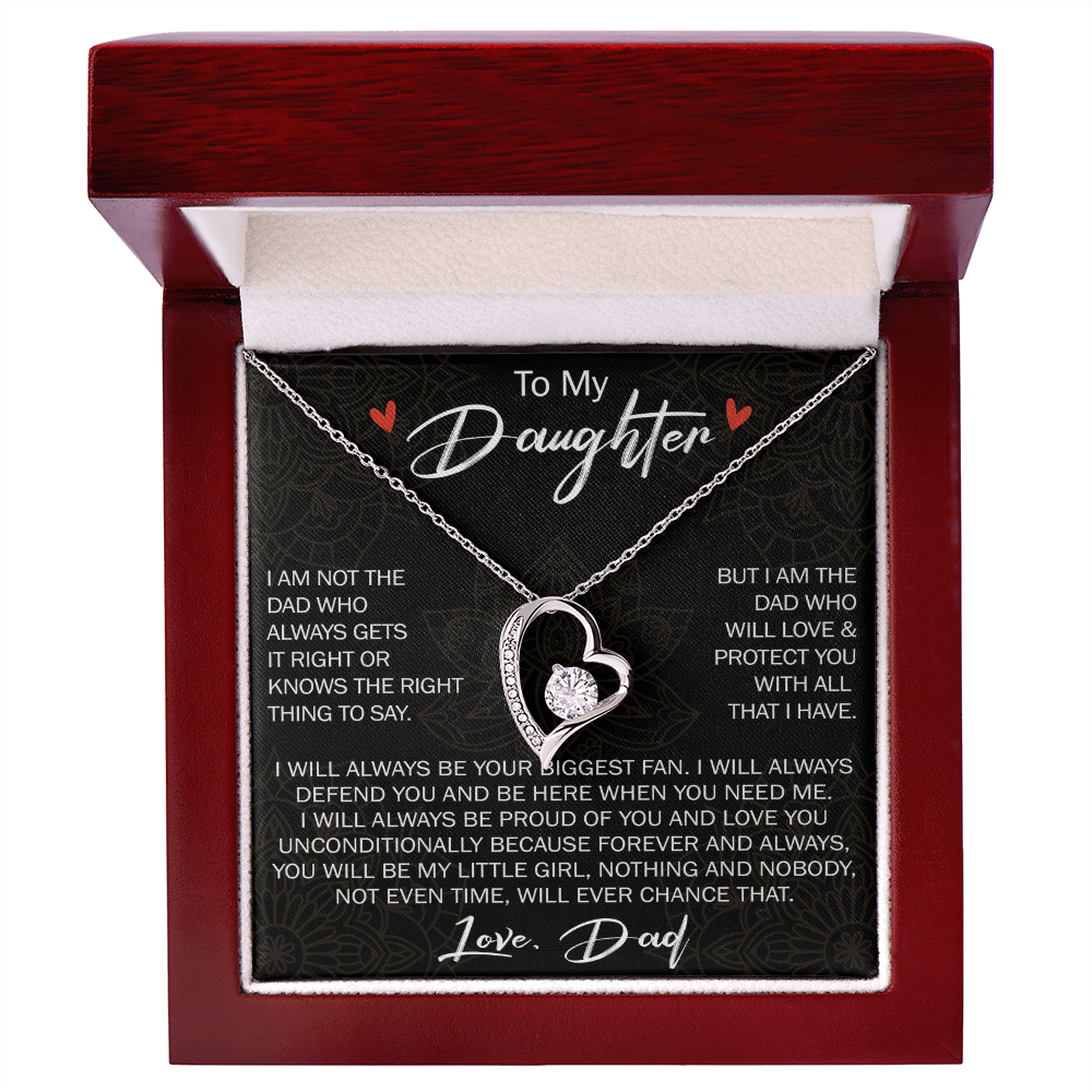 Forever Love Necklace For Loving Daughter from Dad - Unique Birthday Gift for Daughter, Graduation Gift for Little Girl