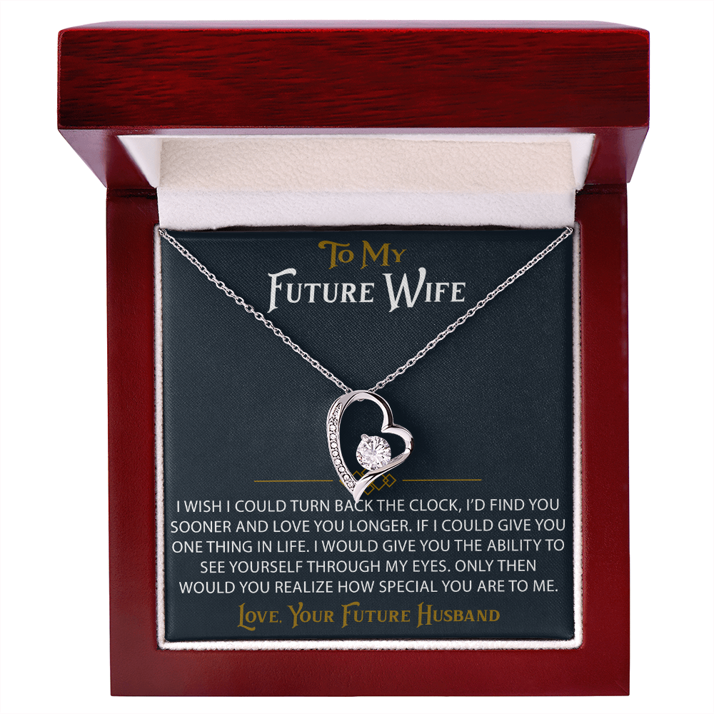 To My Future Wife Forever Love Heart Pendant Necklace Sentimental Gift for Bride (133562991407)