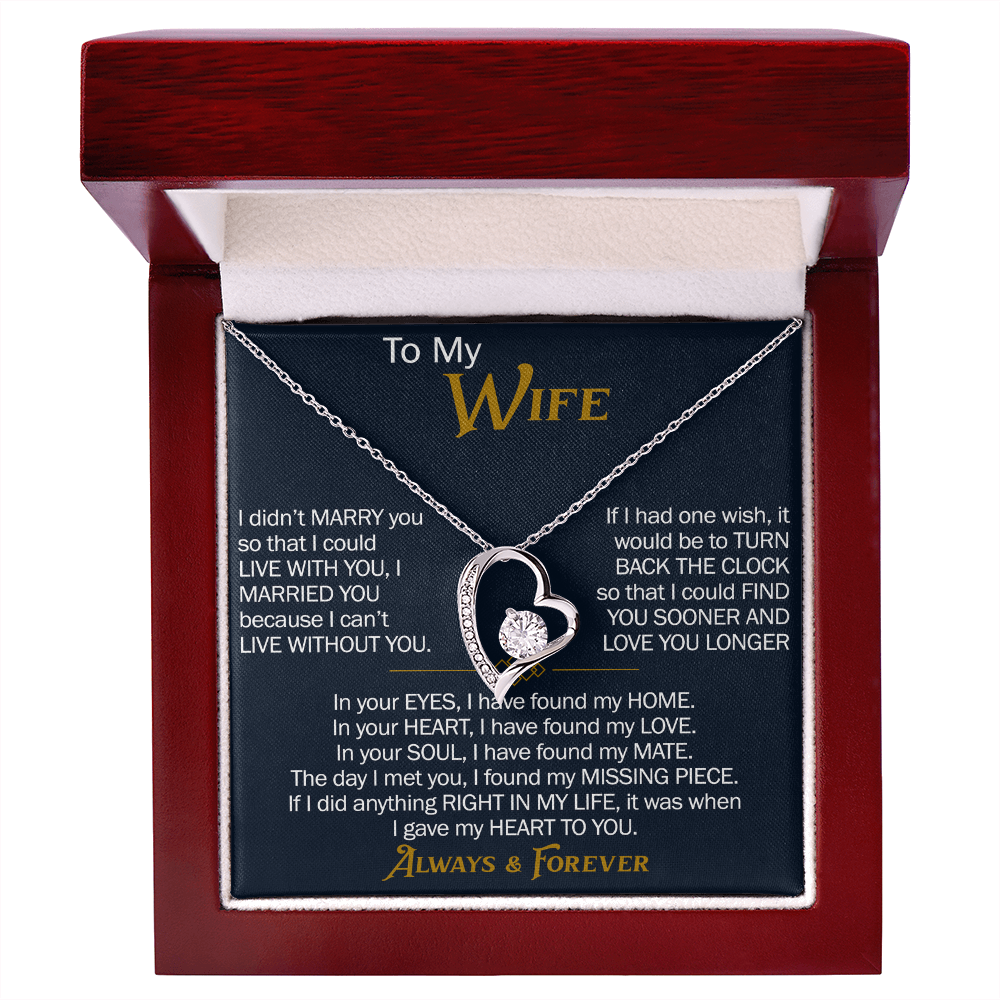 To My Wife Forever Love Necklace - Heartfelt Jewelry for Wife, Anniversary or Birthday Gift, Love Necklace