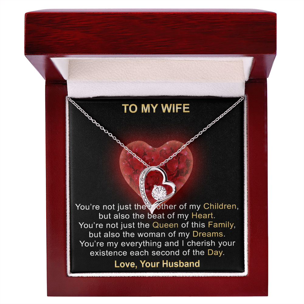 Surprise Your Wife Trending Gifts - Mother of My Children Forever Love Heart Necklace for Soulmate, Birthday, Christmas or any Special Occasion