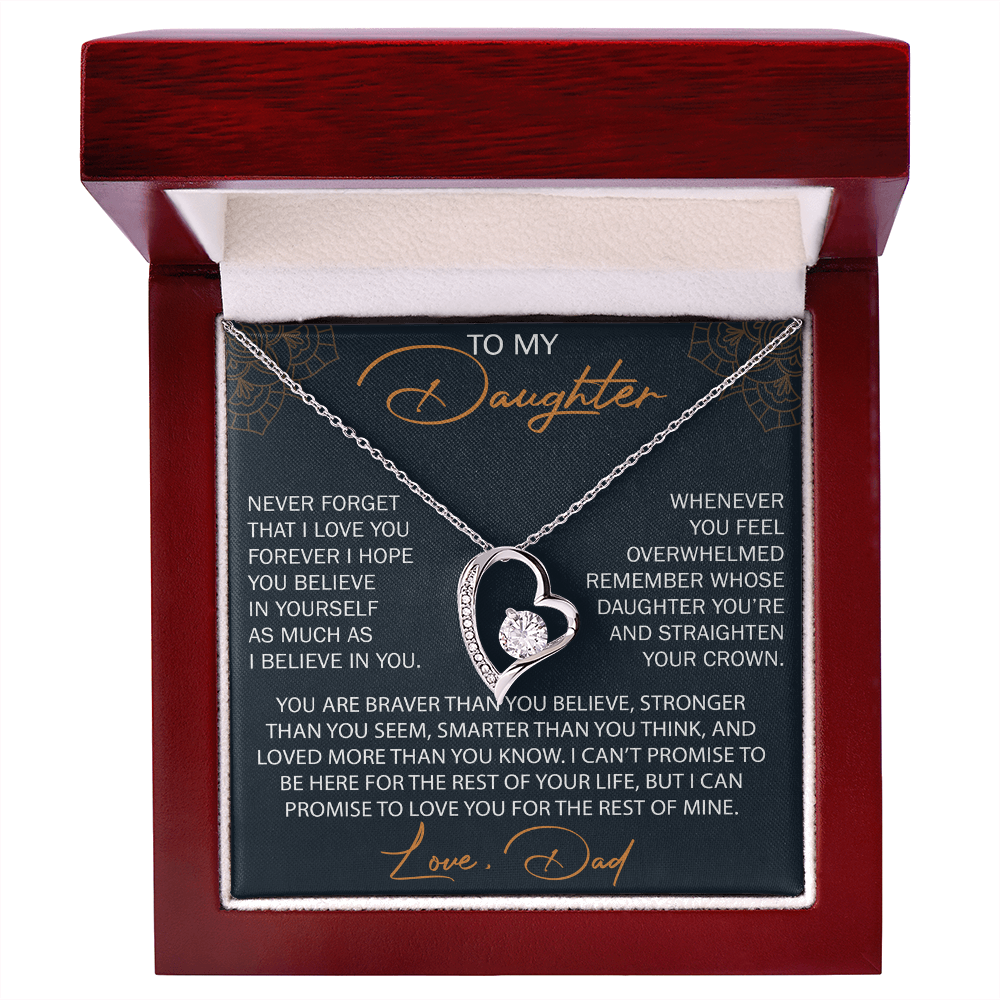 To My Daughter from Dad, Forever Love Necklace Necklace, Never Forget that I Love You