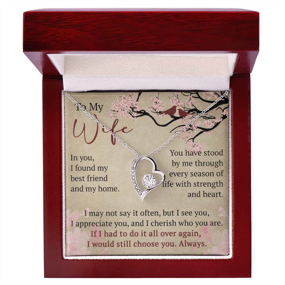 Wife Necklace Anniversary Gift Birthday Present For Her, Forever Love Necklace Romantic Keepsake from Husband