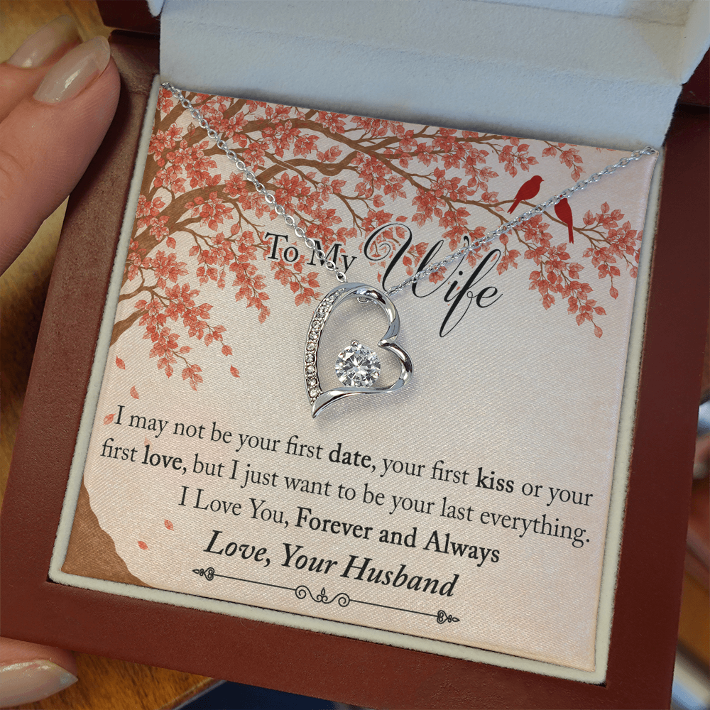 To My Wife Forever Love Necklace from Husband, Meaningful Gift for Soulmate, Partner. The Unique Present for Birthday, Wedding Anniversary, X-mas or any Special Occasion.