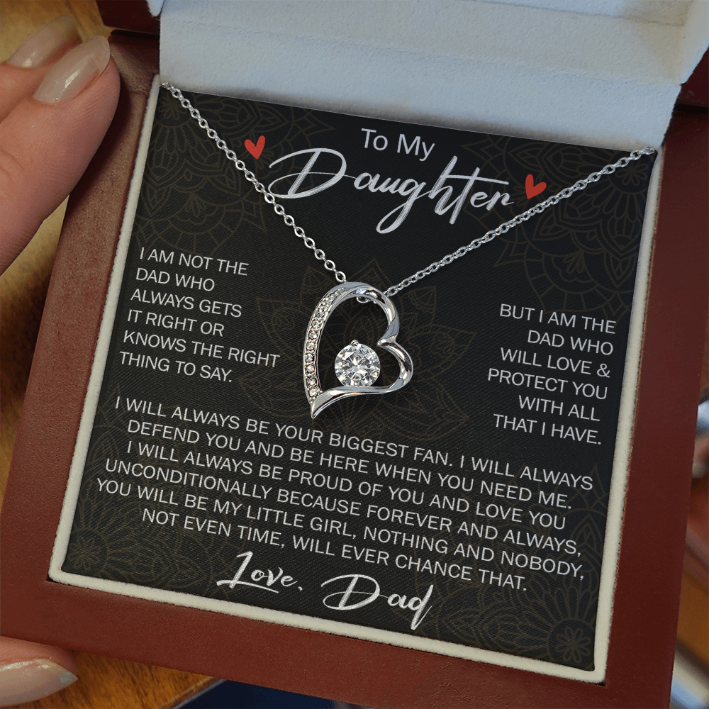 Forever Love Necklace For Loving Daughter from Dad - Unique Birthday Gift for Daughter, Graduation Gift for Little Girl