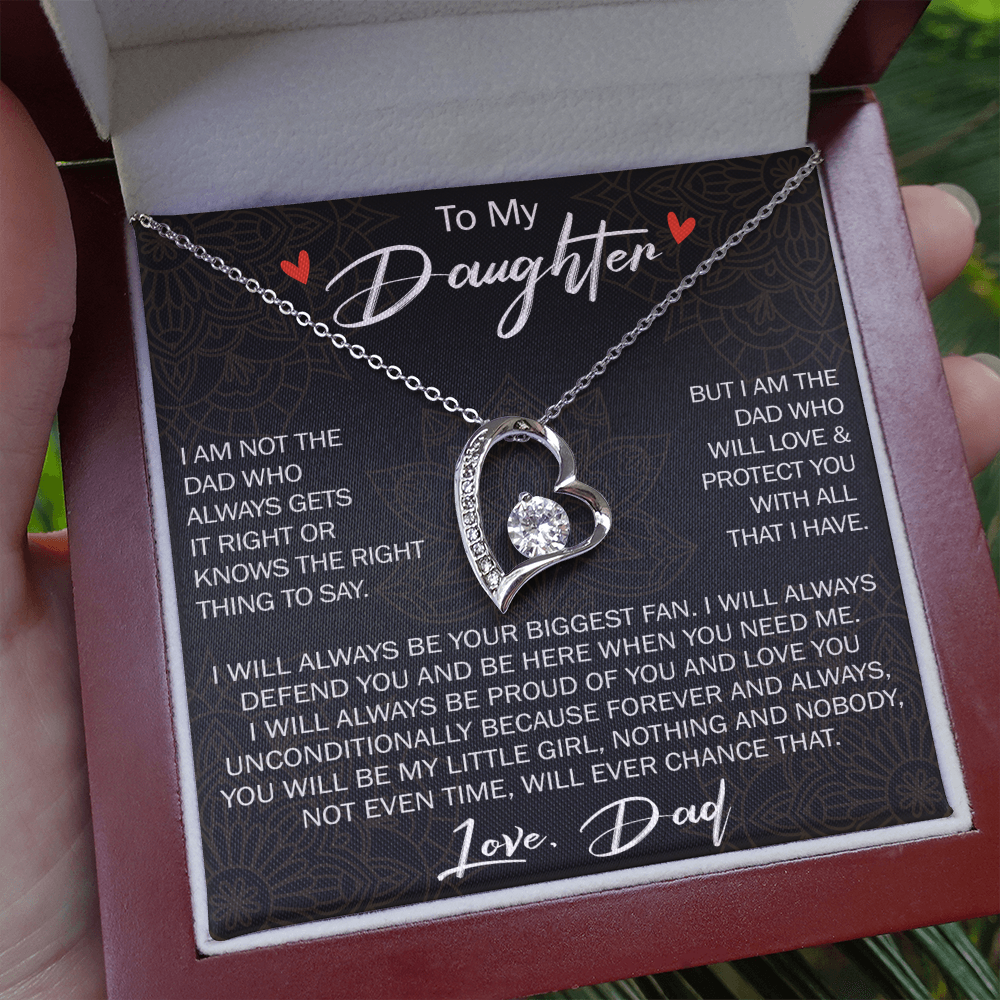 Forever Love Necklace For Loving Daughter from Dad - Unique Birthday Gift for Daughter, Graduation Gift for Little Girl