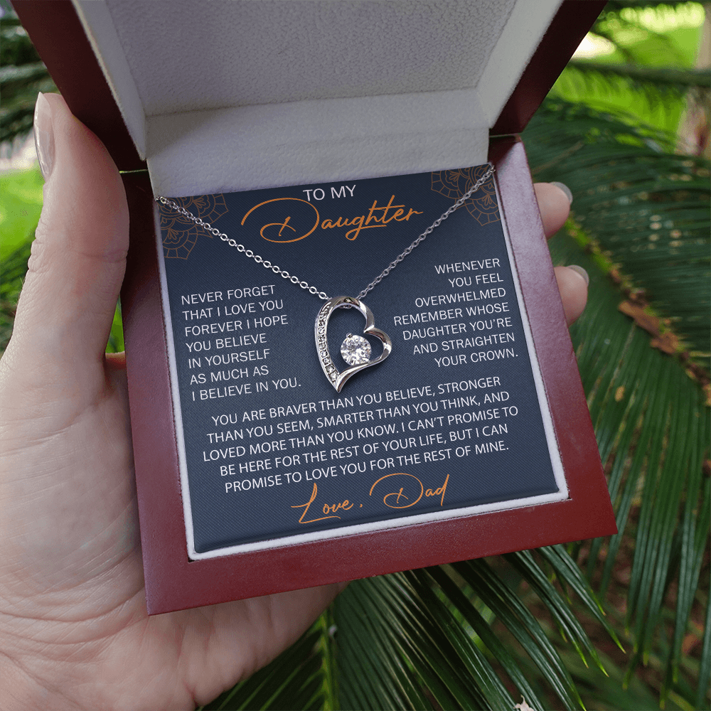 To My Daughter from Dad, Forever Love Necklace Necklace, Never Forget that I Love You