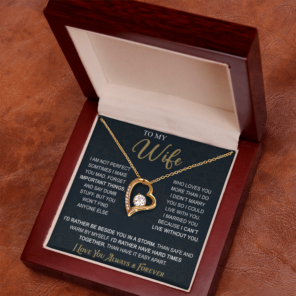 To My Wife Gift from Husband - Forever Love Necklace for Soulmate - Meaningful Gift for Birthday Valentine Wedding Anniversary.