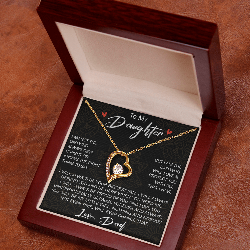 Forever Love Necklace For Loving Daughter from Dad - Unique Birthday Gift for Daughter, Graduation Gift for Little Girl