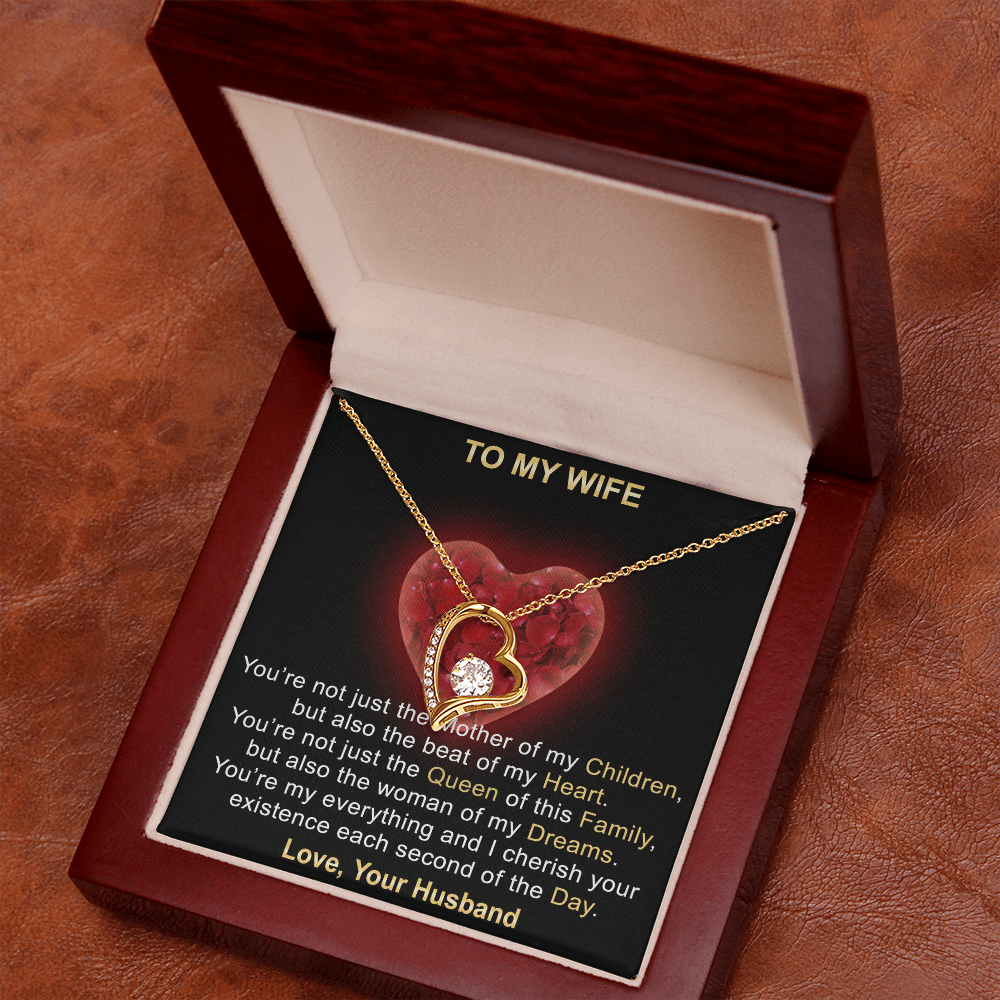Surprise Your Wife Trending Gifts - Mother of My Children Forever Love Heart Necklace for Soulmate, Birthday, Christmas or any Special Occasion