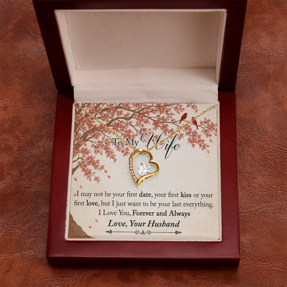 To My Wife Forever Love Necklace from Husband, Meaningful Gift for Soulmate, Partner. The Unique Present for Birthday, Wedding Anniversary, X-mas or any Special Occasion.