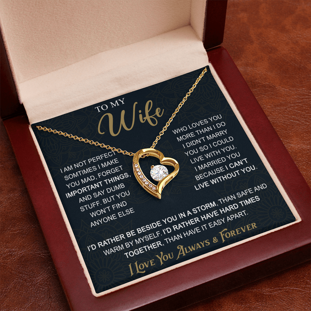 To My Wife Gift from Husband - Forever Love Necklace for Soulmate - Meaningful Gift for Birthday Valentine Wedding Anniversary.