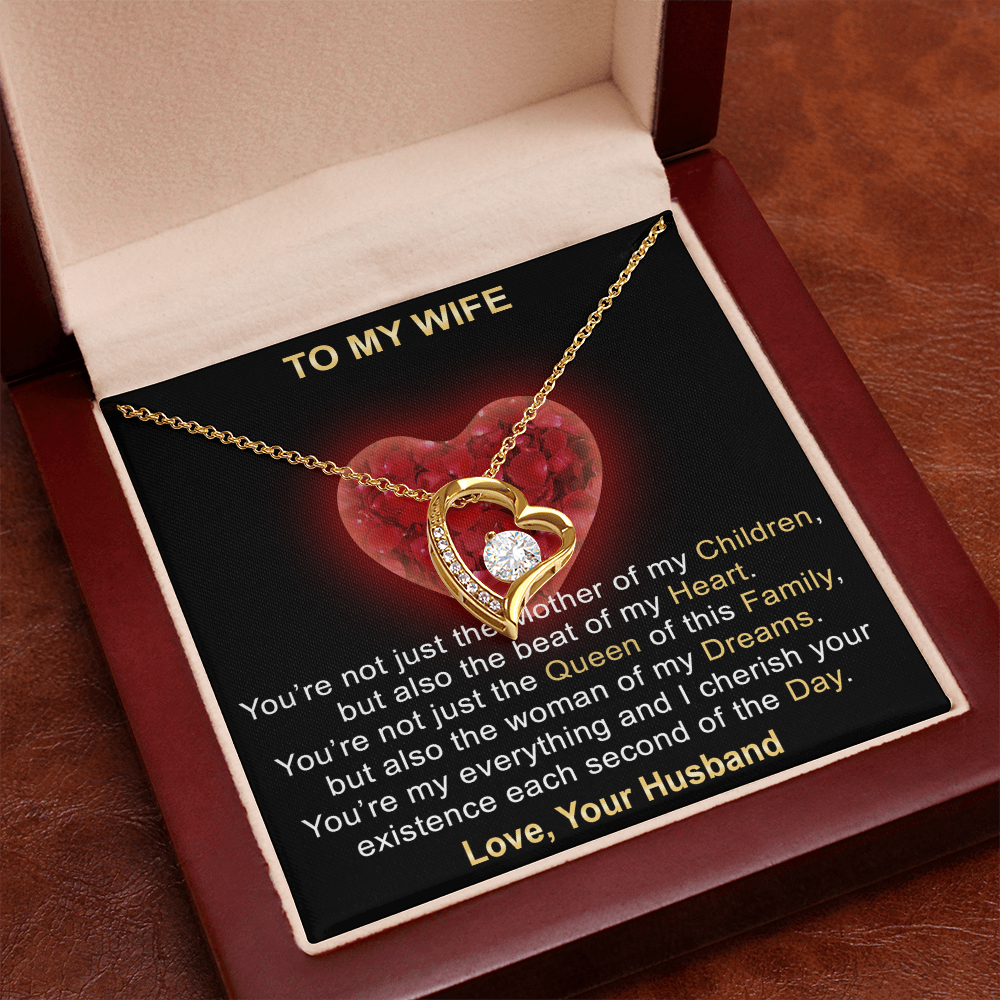 Surprise Your Wife Trending Gifts - Mother of My Children Forever Love Heart Necklace for Soulmate, Birthday, Christmas or any Special Occasion