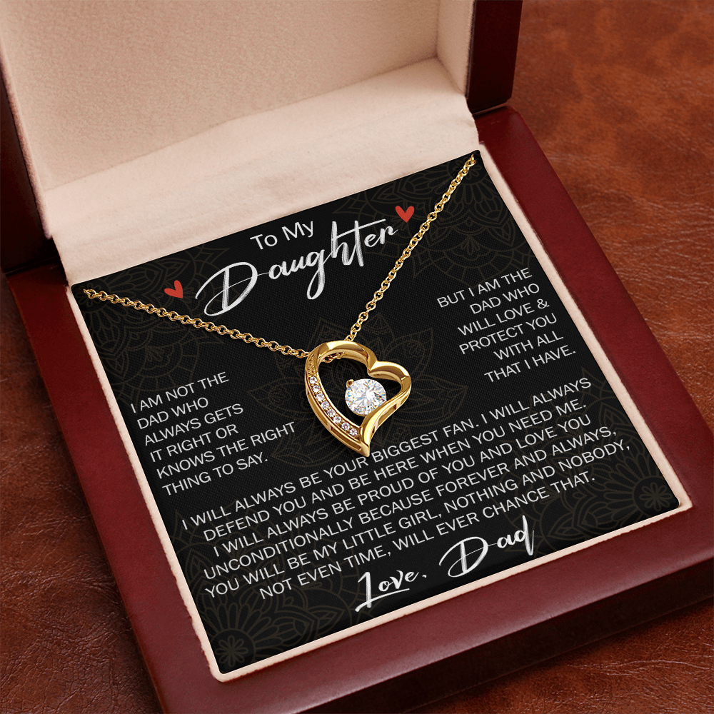 Forever Love Necklace For Loving Daughter from Dad - Unique Birthday Gift for Daughter, Graduation Gift for Little Girl