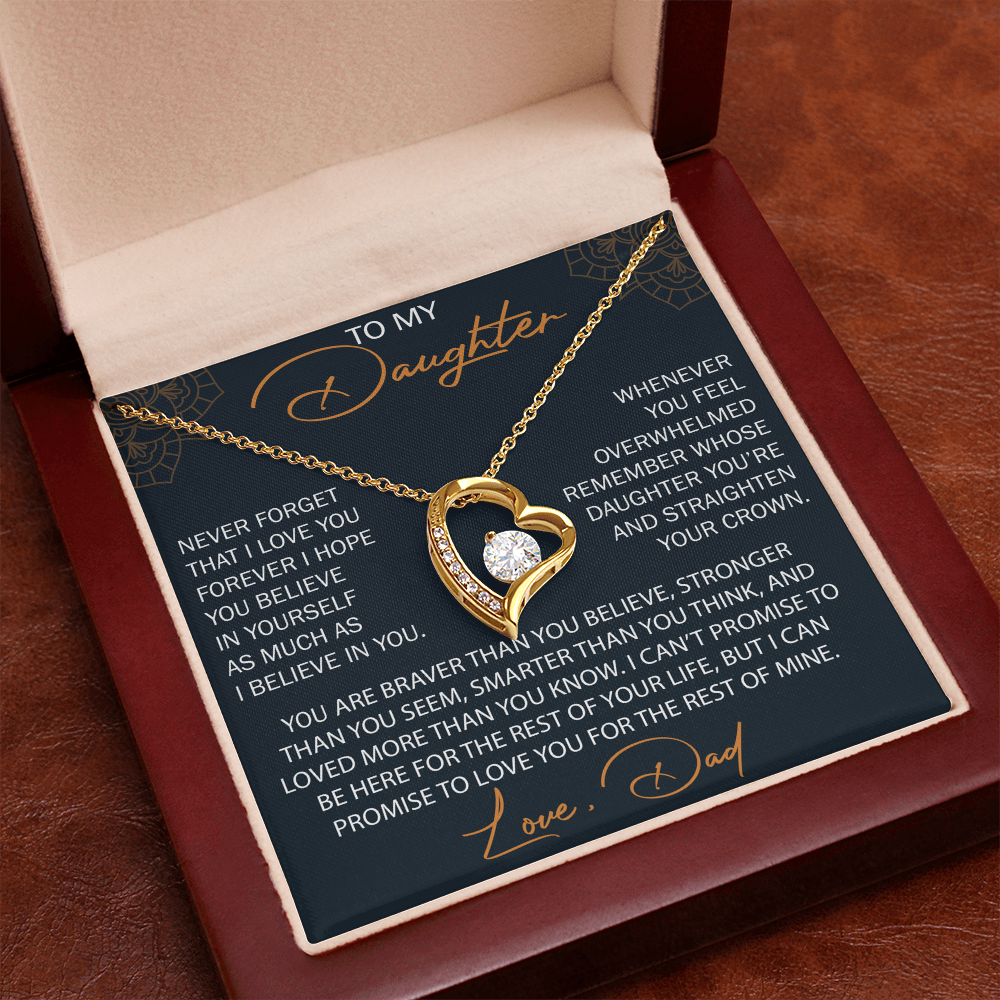 To My Daughter from Dad, Forever Love Necklace Necklace, Never Forget that I Love You