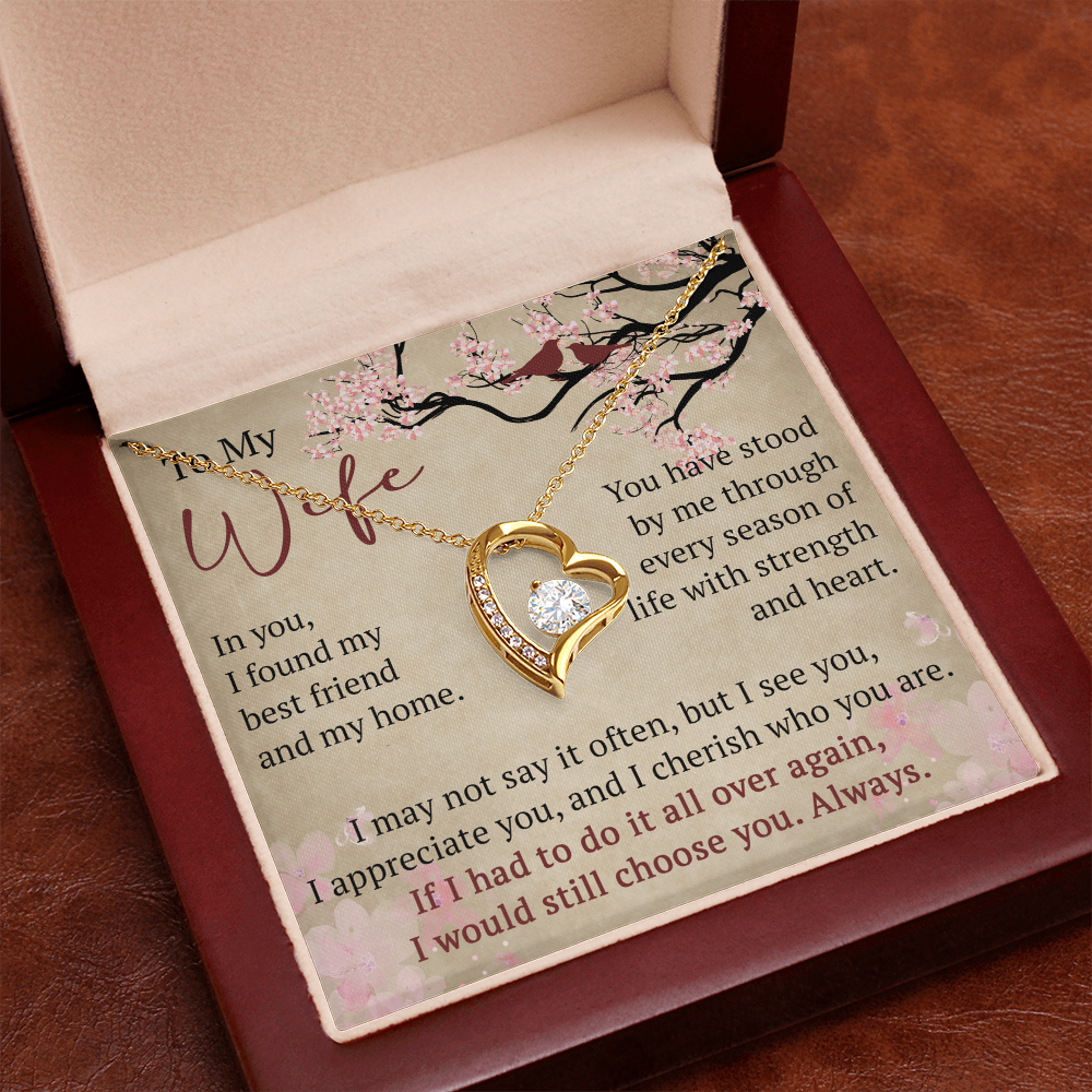 Wife Necklace Anniversary Gift Birthday Present For Her, Forever Love Necklace Romantic Keepsake from Husband