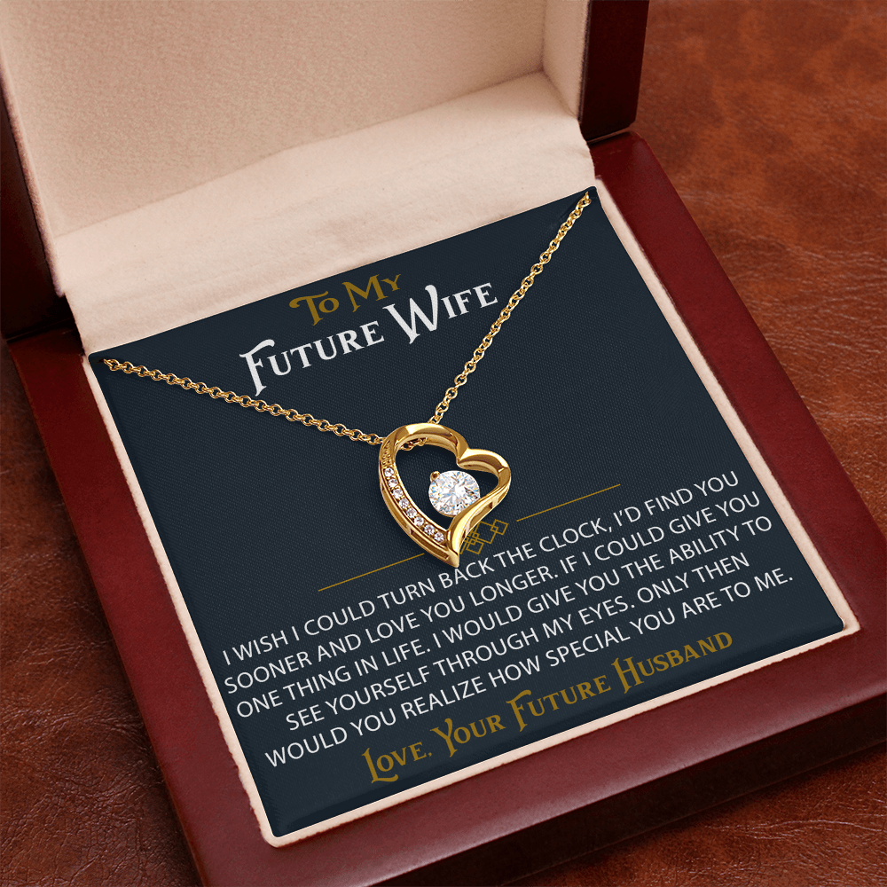 To My Future Wife Forever Love Heart Pendant Necklace Sentimental Gift for Bride (133562991407)