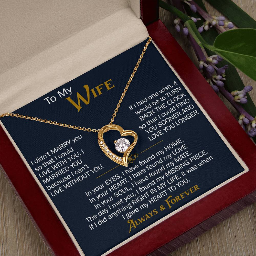 To My Wife Forever Love Necklace - Heartfelt Jewelry for Wife, Anniversary or Birthday Gift, Love Necklace
