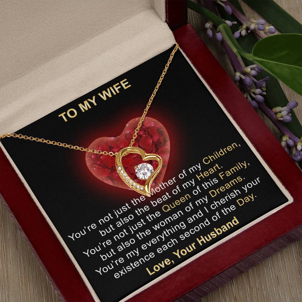 Surprise Your Wife Trending Gifts - Mother of My Children Forever Love Heart Necklace for Soulmate, Birthday, Christmas or any Special Occasion