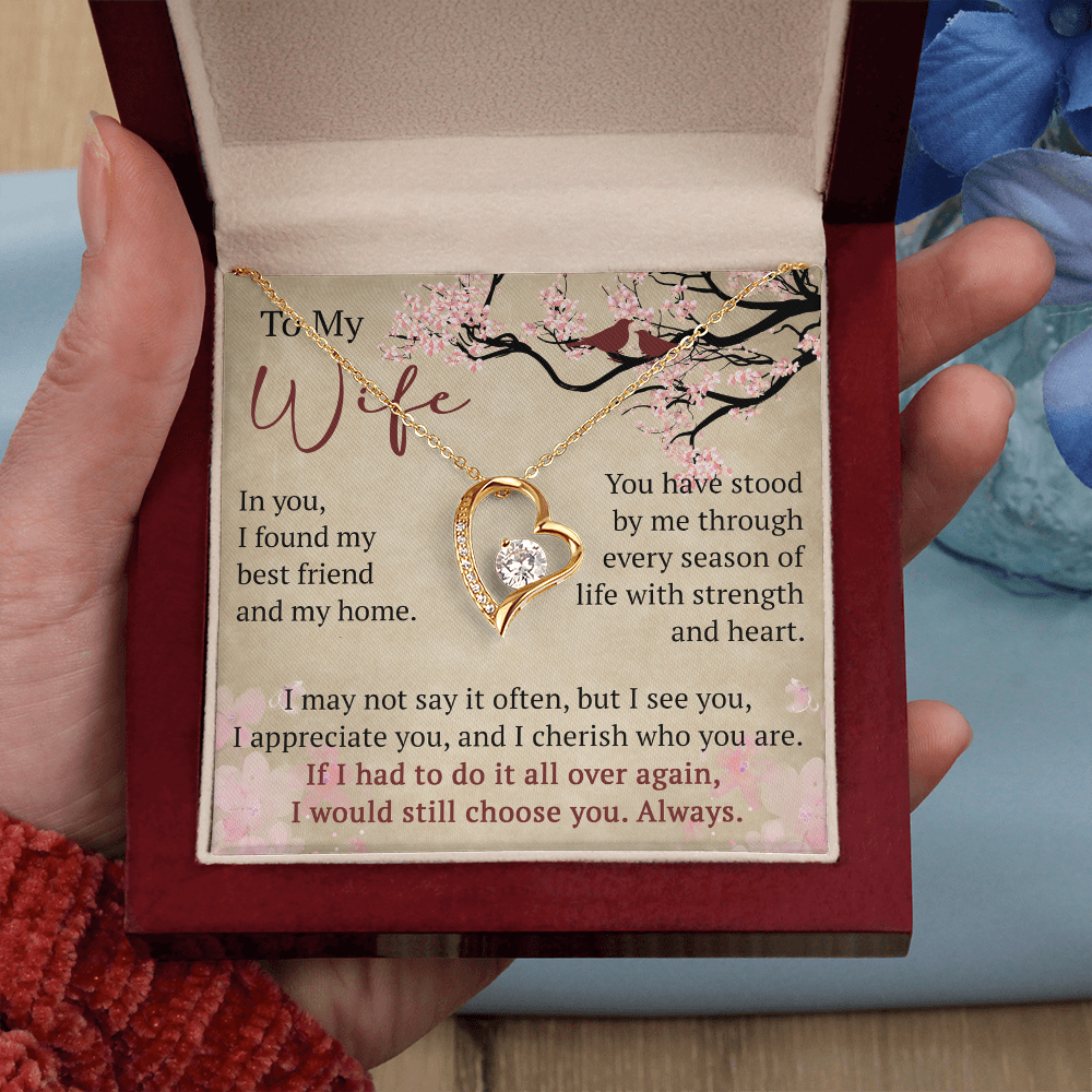 Wife Necklace Anniversary Gift Birthday Present For Her, Forever Love Necklace Romantic Keepsake from Husband