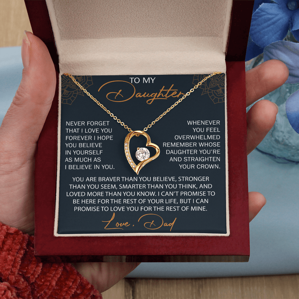 To My Daughter from Dad, Forever Love Necklace Necklace, Never Forget that I Love You