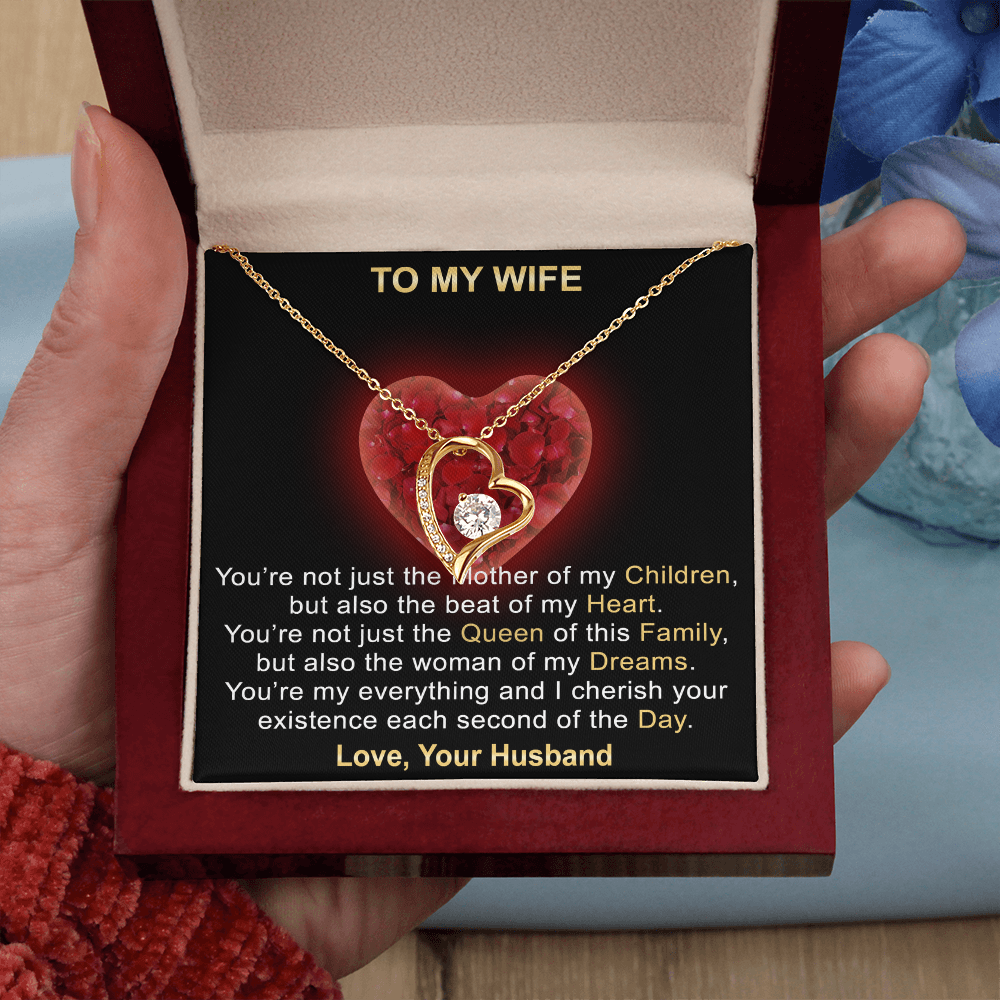 Surprise Your Wife Trending Gifts - Mother of My Children Forever Love Heart Necklace for Soulmate, Birthday, Christmas or any Special Occasion