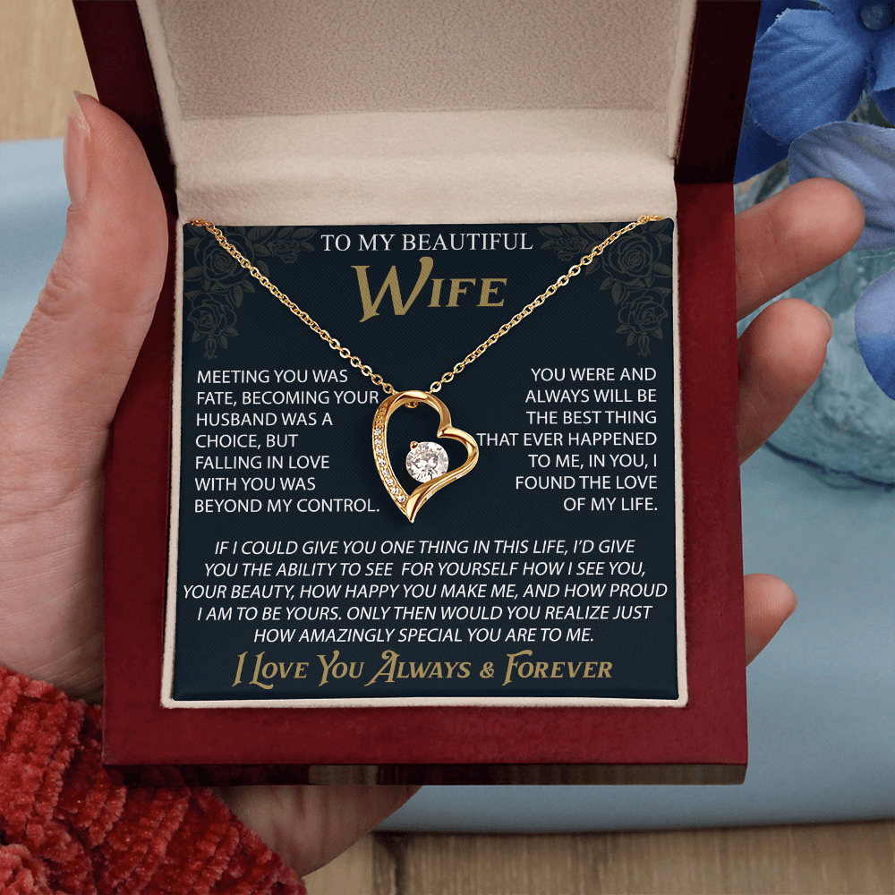 To My Wife Forever Love Necklace, Christmas Gifts For Women, Anniversary Gift For Wife