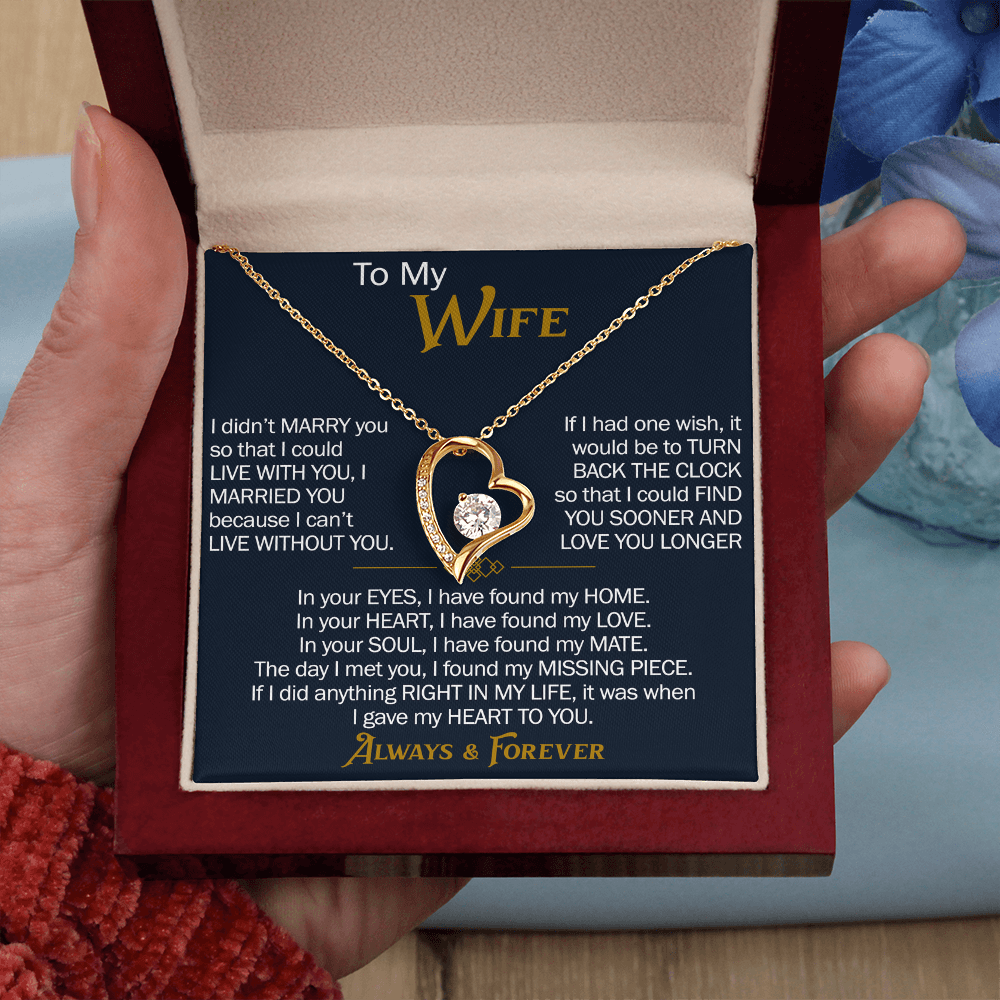To My Wife Forever Love Necklace - Heartfelt Jewelry for Wife, Anniversary or Birthday Gift, Love Necklace