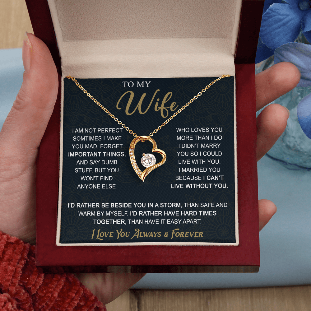 To My Wife Gift from Husband - Forever Love Necklace for Soulmate - Meaningful Gift for Birthday Valentine Wedding Anniversary.