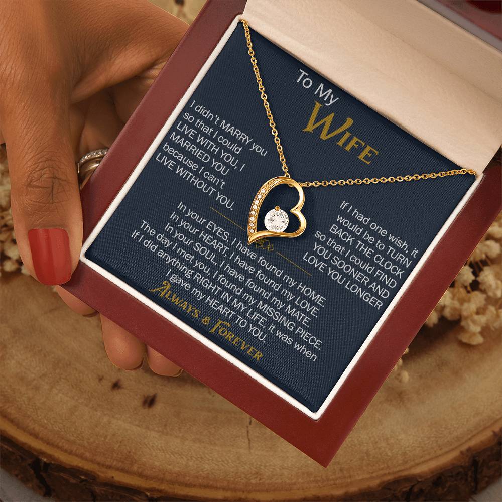 To My Wife Forever Love Necklace - Heartfelt Jewelry for Wife, Anniversary or Birthday Gift, Love Necklace