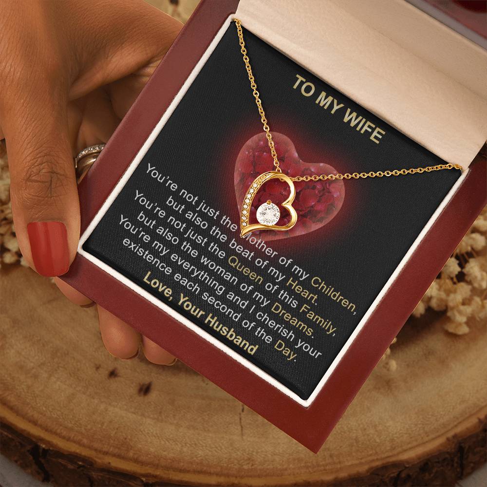 Surprise Your Wife Trending Gifts - Mother of My Children Forever Love Heart Necklace for Soulmate, Birthday, Christmas or any Special Occasion